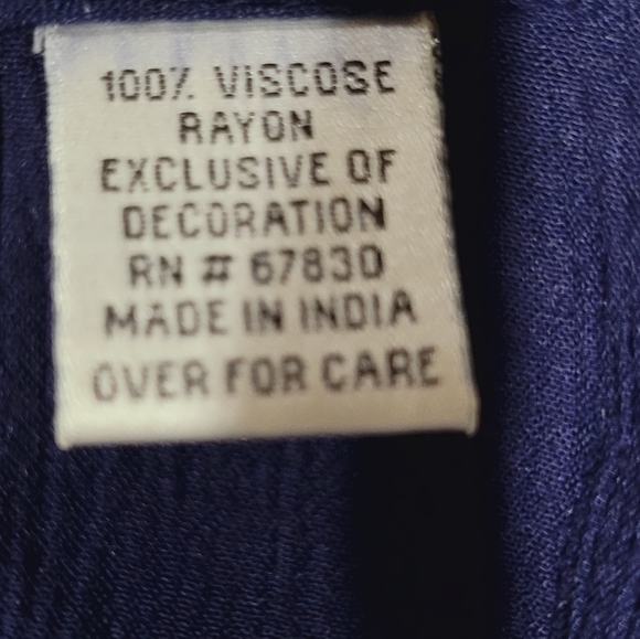 Cathy Daniels 1X 100% Viscose Beaded V Neck Ribbed Blouse Boho Embellished - Picture 7 of 8